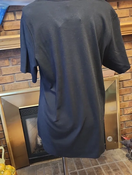 Quacker Factory By Jeanne Bicea Black Tee with Pink Sequin Flamingo Size L - Picture 5 of 15